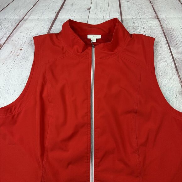 J. Jill Jackets & Blazers - J Jill Fit Vest Womens XL Red Full Zip Mesh Lined Athletic Travel Casual